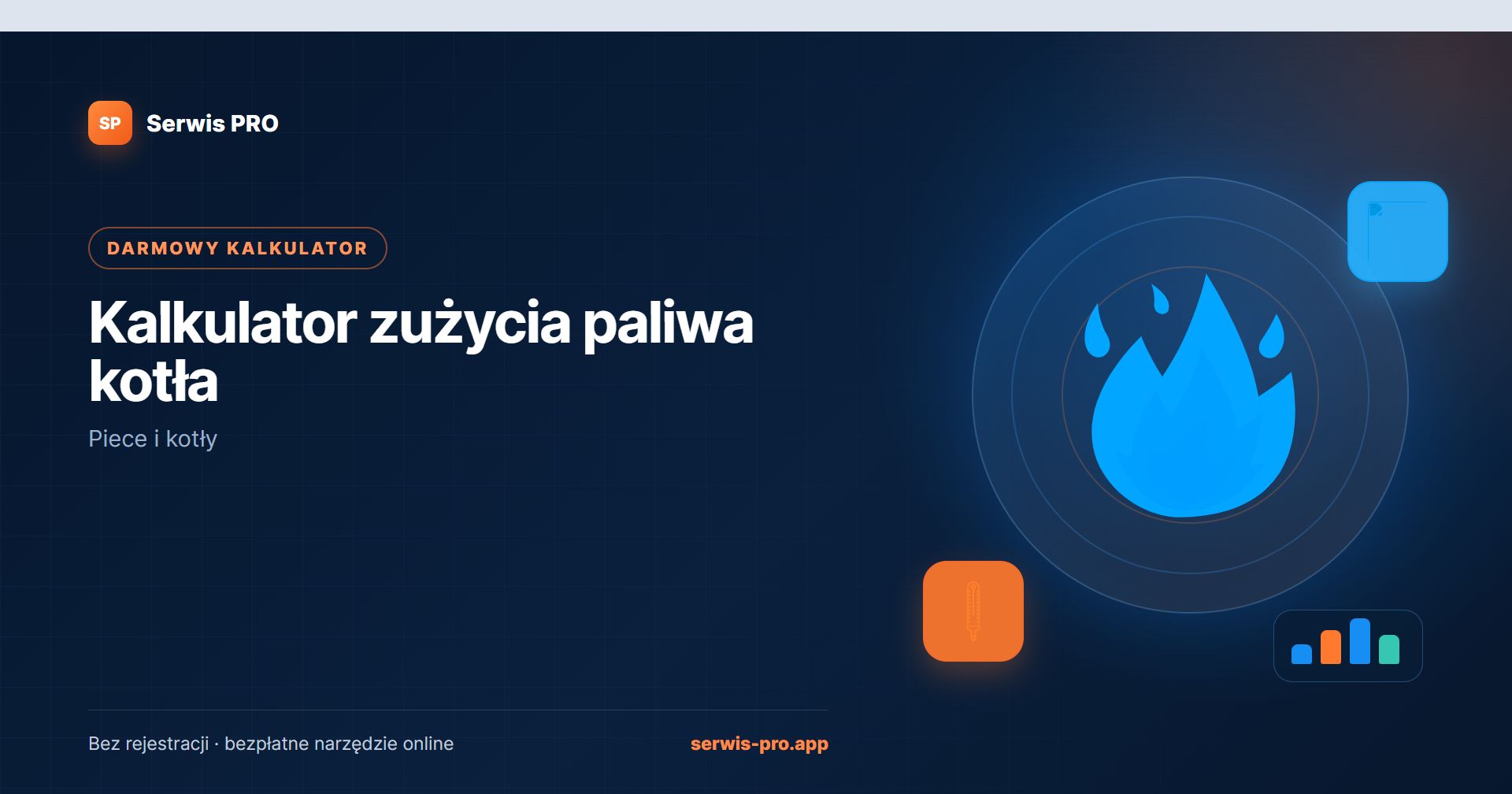 Kalkulator zużycia paliwa kotła — bezpłatne narzędzie Serwis Pro dla branży: Serwis pieców i kotłów